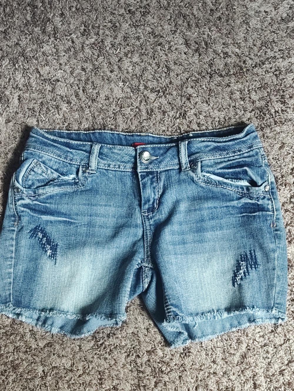 BONGO Light Blue Distressed Denim Shorts